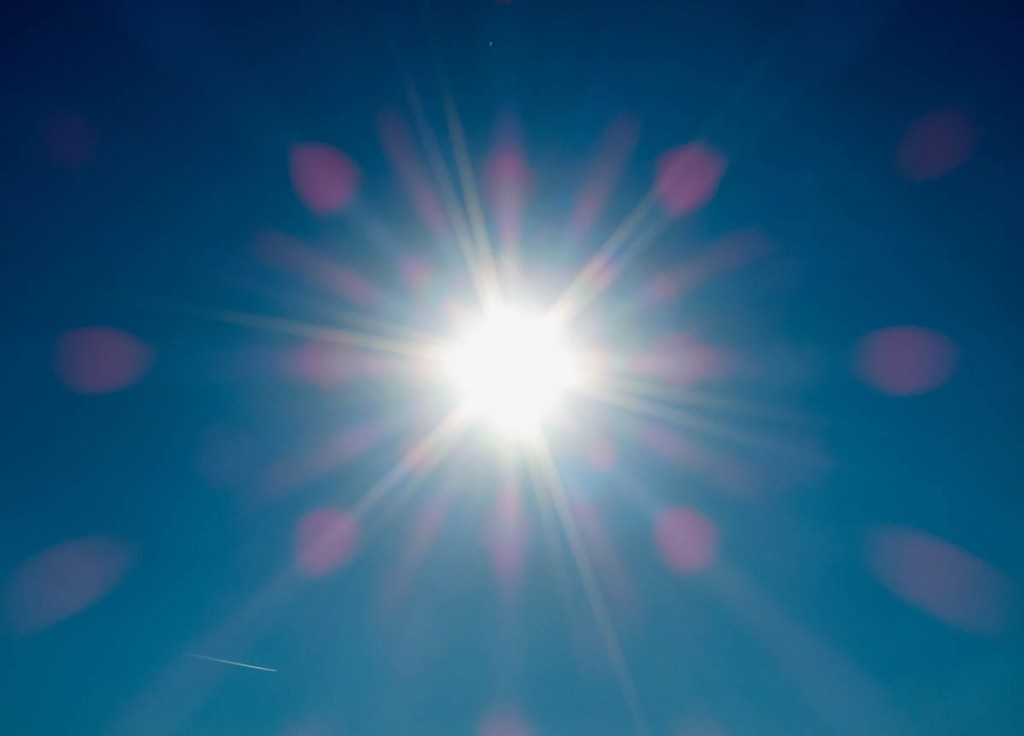 Image of sun on blue sky