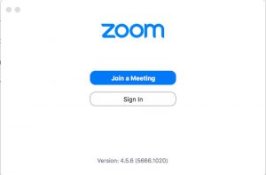 ZOOM login page