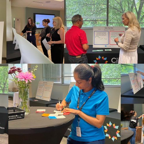 A collage of Circle of Care's open house consultation to decide upon our new vision, mission, and values.