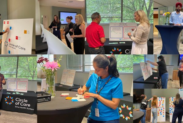 A collage of Circle of Care's open house consultation to decide upon our new vision, mission, and values.