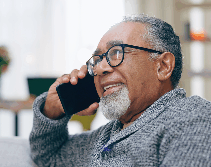 "Senior man talking on phone"