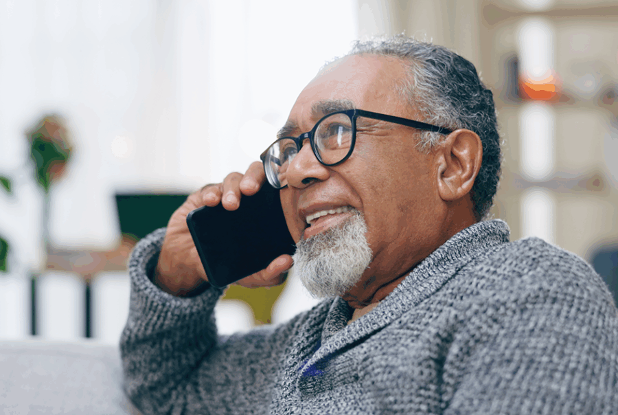 "Senior man talking on phone"