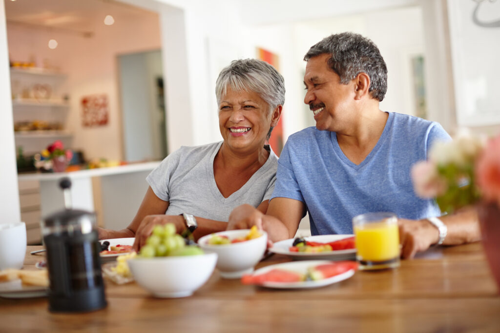 "Senior couple with healthy breakfast"
