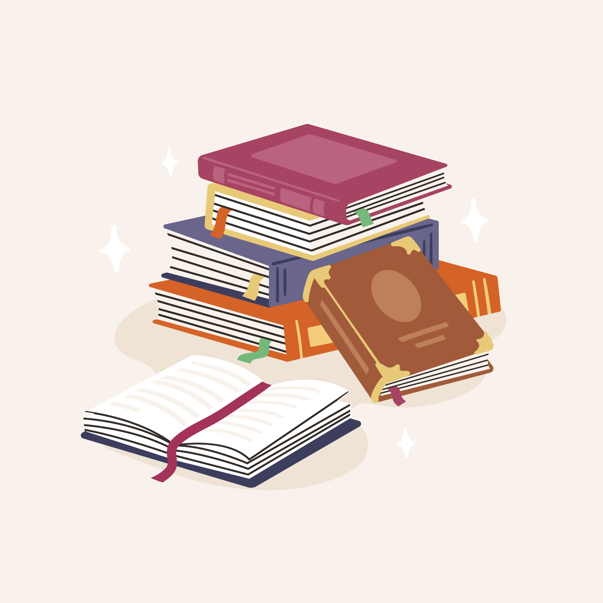 "stack of books illustration"
