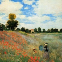 "Poppy fields, Claude Monet painting"