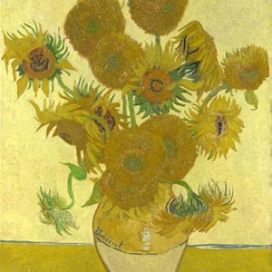 "Sunflowers vase, Van Gogh painting"